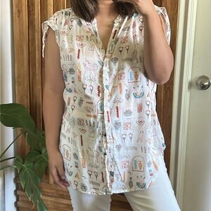 Anthropologie X Danielle Kroll Brooklynite Top Size M